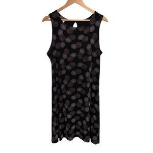 Jessica Sleeveless Midi Dress Circle Detailing Textured Button Enclosure